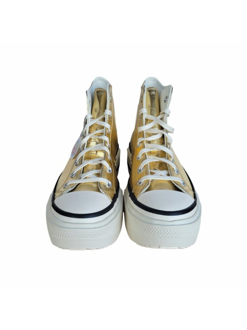 ⭐Chuck Taylor All Star Lift Double Stack Metallic Gold Sz 9 Womens Shoes A15164C - Picture 3 of 9